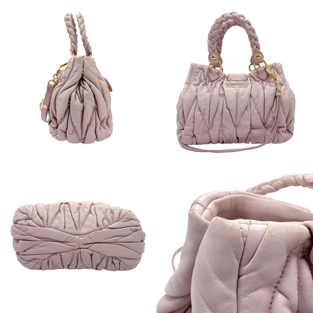 Miu Miu 2way leather Bag pink gold Shoulder